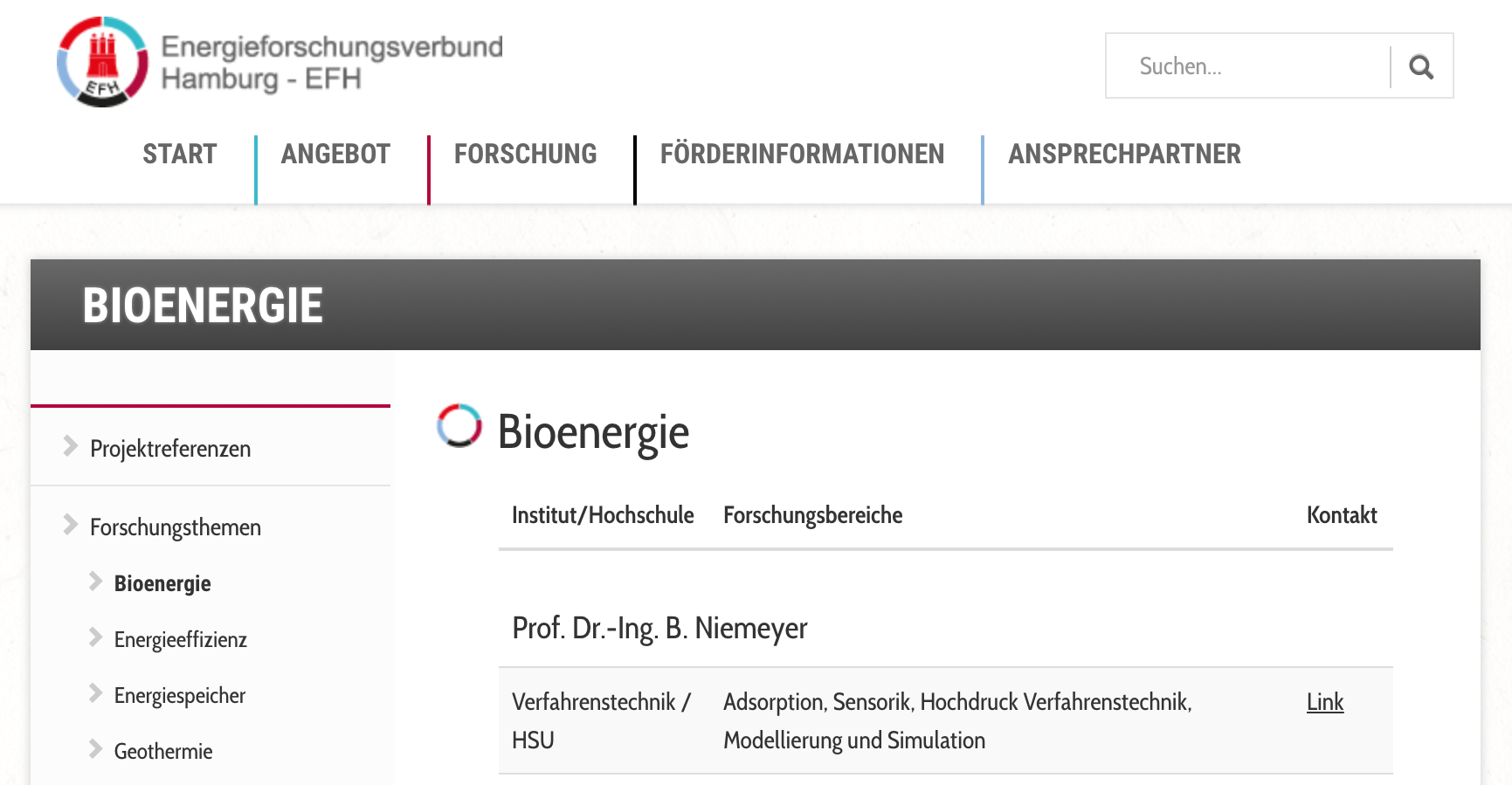 Abbildung der Internetseite Energieforschungsverbund.hamburg – Design und Umsetzung von Manfred Steger